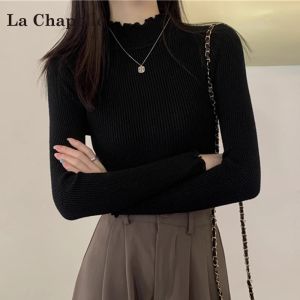 La Chabell Turtleneck Bottoming Shirt Womens Autumn 2024 New Inner Wear Plus Size Plus Size Ladies Slim Looking Silm Pullover Tops