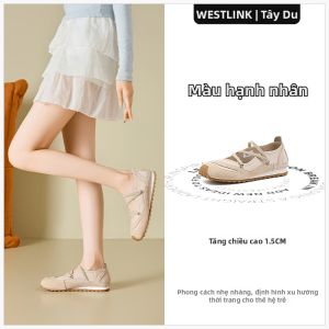 Giày Thể Thao Ballet Mary Jane Xanh Đẹp Vintage