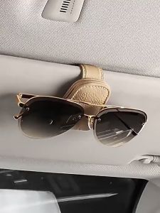 Car Glasses Holder Universal Sun Visor Sunglasses Clip Universal Sun Visor Clip Sunglasses Holder Car Glasses Holder Clip Leather Eyeglasses Hanger Ticket Clip Glasses Mount Accessory