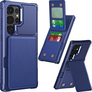 for Samsung A17 Wallet Case with 4 Cards Holder Dual Clasp Stand Folio Leather Rugged TPU Shockproof Phone Case for Samsung A56A36A26A16A55A35A25A15A54A34S25 UltraS25 EgeS24 ultraS24 FES23 UltraS23 FE