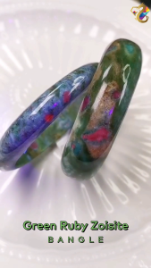 Green Ruby Zoisite Bangle Bracelet