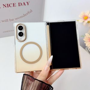 Hinge Protection Hard PC Gradient Color Translucent For Magsafe Magnetic Phone Case For Samsuang Galaxy Z Fold 8 Ultra 7 6 5