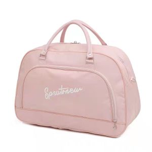 Large Capacity Luggage Travel Bag Oxford Spinning Material Fashion Trendy Letter Pattern Wheeled Travel Bag for Short Trips and Business