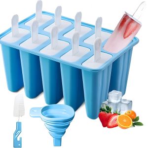 10/ Silicone Ice Cream Popsicle Mold Food Grade Ice Cream Mold With Handle DIY Reusable Summer Ice Cube Tray Childrens IceCream