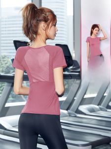 Professional Yoga Sportswear Quick Dry round Neck Short Sleeve Womens Running Casual Gym Summer Top Fitness Leisure T-Shirt