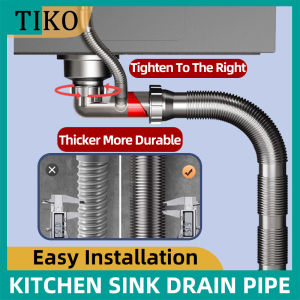 Kitchen Sink Sewage Drainage Pipe Set Anti Pest Anti Odor Dishwasher Wastewater Drainage Pipe Tee Way Device Kitchen Storage Accessories