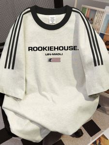 Heavyweight Pure Cotton round Neck American Style Casual Loose Short Sleeve T-Shirt for Women Summer Trendy Brand Streetwear Top