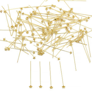 2-10ชิ้น 0.6X30มม 14K เข็มกลัดกลมปิ่นปักผมดอกไม้ สำหรับ ทำอุปกรณ์ค้นหา เครื่องประดับ