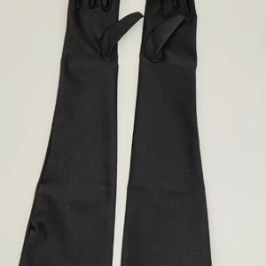 Fashion Black Classic Adult Velvet Opera/Elbow Stretch Finger Long Gloves Arm Warm Women Evening Dress Etiquette Gloves