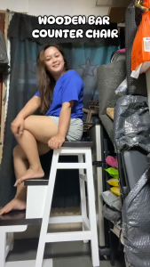 Convertible Bar Stool Ladder Bar Stool with Steps Wooden Bar Stool Ladder 2-in-1 Bar Stool and Step Ladder Kitchen Step Stool Chair Wooden Step Ladder Stool Multipurpose Bar Stool Counter Height Step Stool Wooden Kitchen Helper Stool Space Saving Step Lad