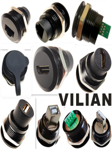 ขั้วต่อแบบกันน้ำโลหะทรงกลมแบบ D รู M24 สำหรับ RJ45 ข้อมูล USB20-30 สัญญาณ HDMI สำหรับใช้งานในอุตสาหกรรม