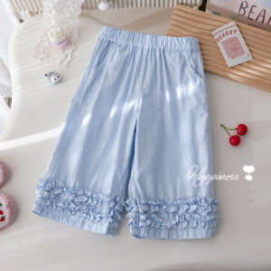 Bộ Áo Ren Trắng Không Tay Và Quần Chống Muỗi Thời Trang Cho Bé Gái