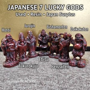 JAPANESE 7 LUCKY GODS RESIN MINIATURE FIGURINE • JAPAN SURPLUS