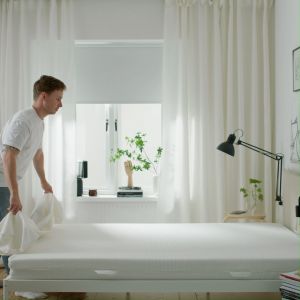 ผ้าปูที่นอนรัดมุม IKEA รุ่น DVALA ผ้าปูที่นอน 5ฟุต 6ฟุต ขนาด 150x200/180x200 ซม.