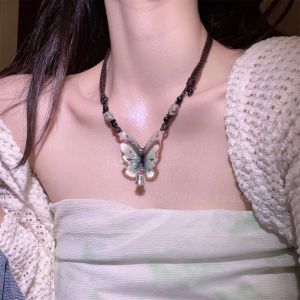 Dây Chuyền Bướm Hạt Ngọc Trai Tự Nhiên Cho Nữ Mùa Hè 2025 Dây Chuyền Cổ Phong Cách Dân Tộc Mới Dây Chuyền Xương Đòn Cổ Lạnh Cổ Điển