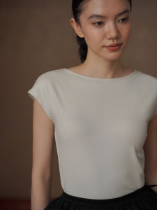hacikis | Soft Elastane Modal Cotton Commuter T Shirt Boat Neck Raglan Sleeve Slim Fit For Women