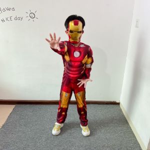 3D muscle costume for kids Balck panther captain h.ulk Batman iron.man optimums bumblebee