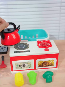 YUNLEO Kids Kitchen Toy with Sound Light and Steam Cooking Stove Toys Pretend Play Toy Food Accessories
