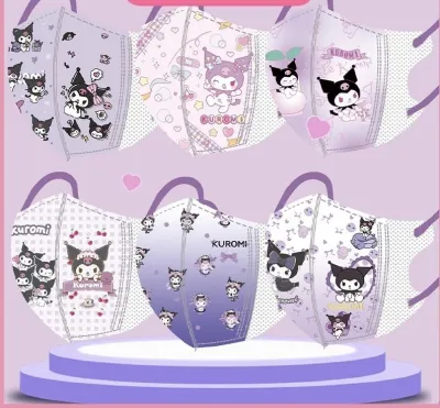 GÓI 10 CÁI KHẨU TRANG KUROMI CHO BÉ 2_9 TUỔI