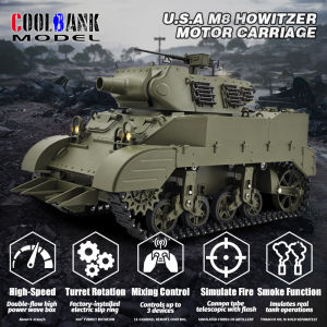 ST[Fast Delivery][Original Available] Coolbank M8 1/16 RC Tank World War II US M8 Tank Scott Howi tzer Motor Carriage with Smoke Turret Rotation 360 ° Tempo Boy Gifts