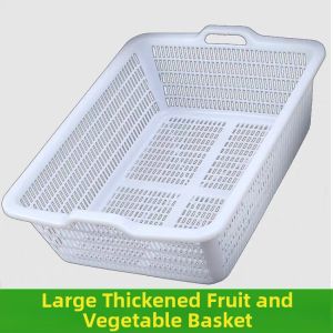 White Plastic Square Basket for Drainage and Storage