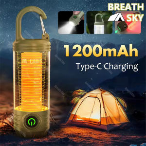 Smart Rechargeable Flashlight Mood Light Dual-Function With 6 Modes 1200mAh Battery for Camping Tent Lighting Outdoor Activities