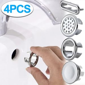 【XZsunflower】Sink Hole Round Overflow Cover Bathroom Kitchen Basin Sink Overflow Cover Ring Replacement Basin Drain Cap