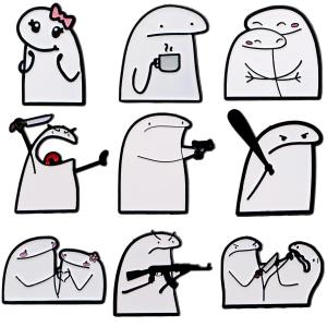 Flork Enamel Pin Spanish Cartoon Brooch For Coat Simple Figure Womens Brooches Funny Lapel Badges Jewelry Gift for Friends