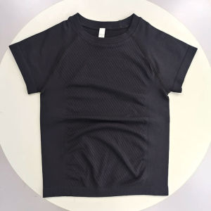 Áo Tập Yoga Liền Mạch Tay Ngắn Gợi Cảm Cho Nữ Áo Thun Thể Thao Tập Gym Chạy Bộ Chất Liệu Nylon Dệt Kim Co Giãn