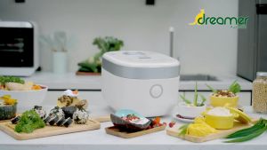 Nồi cơm điện cao tần DREAMER 1.8L nấu cơm giảm đường công nghệ vi áp lồng nồi hợp kim gang 18 chức năng BH 12th