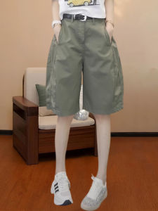 Shalldoer | Casual Wide Leg Workwear Pants Womens Five-Quarter Flower Bud Pants Loose Slimming Summer New Style High Waist Straight Tube