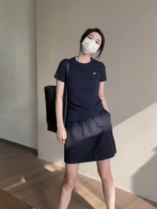 Cotton round Neck Short Sleeve T-Shirt Womens Summer Loose Fit Korean Style Printed Casual Top Commute Straight Tube Type