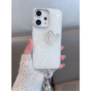 เคส OPPO Reno 14 14F 13 5G เคส OPPO Reno 14 13 Pro กรณี 3D สามมิติหัวใจรูปแบบหอยสังข์ Matte Hard Shell เคสโทรศัพท์กันกระแทกสําหรับเด็กผู้หญิงนักเรียนเลดี้