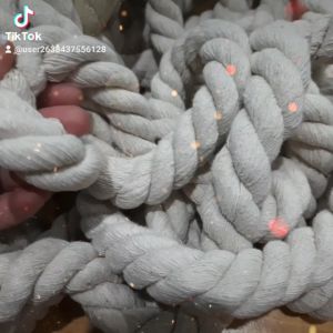 เชือกฝ้ายเกลียวใหญ่ สีธรรมชาติ ขนาดเส้น 20 มิล ใช้งานตกแต่งสถานที่หรืองานฝีมือเช่น หูกระเป๋า งานประดับฝาผนัง DIY ต่างๆ ขายเมตรละ 75 บาท