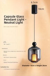 Sleep Aid Minimalist Adjustable High-end Glass Pendant Light