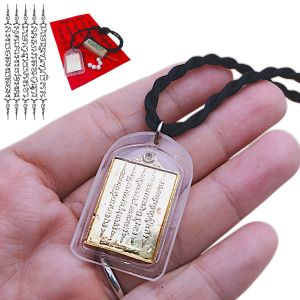 จี้ยันต์ห้าแถว มงคลครอบจักรวาล ด้านหลังยันต์เกราะเพชร ป้องกันสิ่งไม่ดีทุกด้าน ยันต์ห้าแถว ยันต์เกราะเพชร สร้อยคอยันต์ห้าแถว