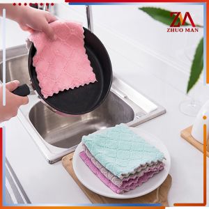 ผ้าเช็ดจาน ผ้าเช็ดโต๊ะ ผ้าอเนกประสงค์ เนื้อผ้านู้นิ่ม ทนทาน ผลิตจากผ้านาโน ดูดซับน้ำได้ดียิ่งขึ้น สั้นออกง่าย แห้งไวมาก สีสุ่ม