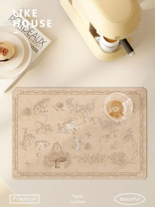 French Vintage Luxury Leather Dining Table Mat Waterproof Oil Proof High End Feel Western Dinner Plate Mat for Home Use