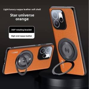 szhaiyu | Leather Silicone Soft Phone Case for Xiaomi Redmi Note 15 14 13 Pro Plus Camera Protection Magnetic Rotation Bracket Cover