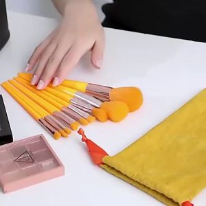 Bộ cọ trang điểm 12 món cọ trang điểm nội địa trung màu hồng makeup cá nhân chuyên nghiệp