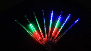 8pcs 50CM Meteor Fairy Light Meteorite Shower Drop Rain 10 Tubes LED String Lights Lampu raya Room Decor Garden Light Warm white Led light strip