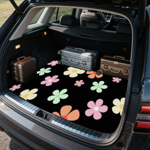 Ins-Style Trunk Mat—A Fresh Colorful Floral-Print Non-Slip Durable Trunk Mat and Car Interior Decorative Mat