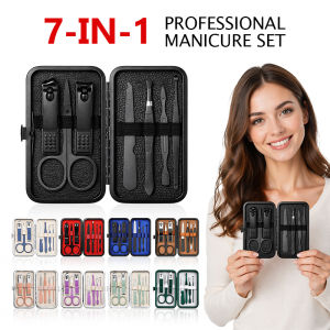 Nail Clipper Set 7PCS Set Personal Care Tool Finger and Toe Nail Clippers Splatter Proof Includes Travel Case Makes a Great Gife