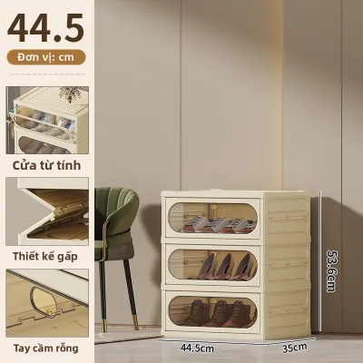 Tủ Đựng Giày Nhiều Tầng Trong Suốt Chống Bụi Gập Được Không Cần Lắp Ráp