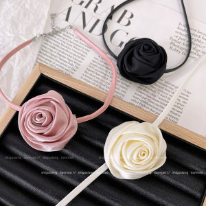 Black Camellia and Rose Necklace