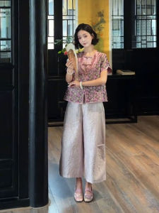 2025 New Chinese Style Fashion Set Ultra Fire Summer Clothes Whole Set High Sensation Cool Sensation Zen Style Two-Piece Suit