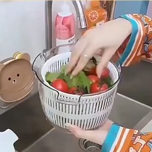 Spinner Vegetable Dryer with Bowl Lettuce Fruit Washer Vegetables Dryer Vegetables Washer Kitchen Accessory