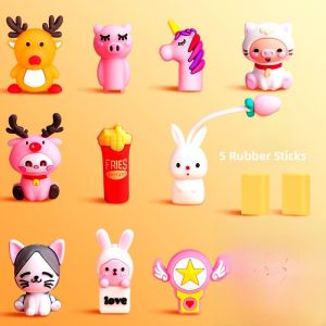 Silicone Pencil Cap Protector Cover Universal for Primary School Students Cute Creative Rubber Pencil Sharpener Triangle Hole Pen Extender