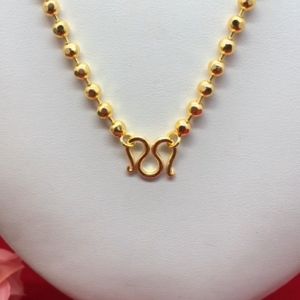 สร้อยคอทองลายไข่ปลาตัดลาย เม็ดพริก ความยาว 20 24 นิ้ว ชุบทอง งานสวย ใส่แทนของจริงได้ ทองปลอม ทำจากทองเหลือง พร้อมส่ง