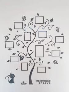Acrylic Decal Cat Photo Frame Tree Wall Decor Chic 3D Wall Decal DIY Artistic Home Decoration Wall Sticker Photo Frame Tree